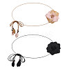 2Pcs 2 Colors Cloth Flower Wrap Waxed Cord Dress Belts for Ladies Decoration AJEW-CA0005-08-1