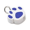 Handmade Polymer Clay Dog Paw Prints Pendants PALLOY-JF03804-4