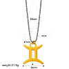 Punk Style 304 Stainless Steel Twelve Constellations Pendant Necklaces with Stainless Steel Tone Box Chains WGE8D8E-09-1