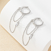 Anti-Tarnish Rhodium Plated 925 Sterling Silver Hoop Earrings UF8951-2-2