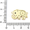 Brass Pave Colorful Cubic Zirconia Elephant Links Connector Charms KK-A282-13G-3