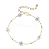 Glass & ABS Plastic Imitation Pearl Beads Link Bracelets BJEW-JB12572-03-3