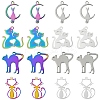 40Pcs 4 Styles 201 Stainless Steel Pendants STAS-YW0002-62MC-2