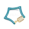 Star Brass Micro Pave Clear Cubic Zirconia Screw Carabiner Clasps KK-B167-01C-03G-2