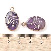 Natural Amethyst Oval Pendants G-C102-07G-03-3