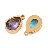 Plated 304 Stainless Steel & Glass Pendants GL-CBA5A59-01G-2