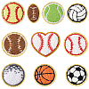 10 Styles Acrylic Fiber Glitter Powder Embroidery Sew on Appliques PATC-GA0001-41-1