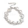 Brass Flat Round Links Bracelets for Women KK-B124-11P-4