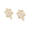 Christmas Theme Brass Micro Pave Cubic Zirconia Stud Earring Findings LS-KK-Z065-11G-1
