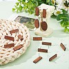 SUNNYCLUE 15 Pairs Walnut Wood Rectangle Stud Earring Findings EJEW-SC0001-28-4