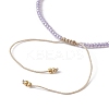 Heart Natural Shell & Glass Seed Braided Bead Bracelets BJEW-JB09922-02-4