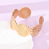 Ocean 304 Stainless Steel Shell Shape Open Cuff Bangles for Women AJEW-P127-28G-1