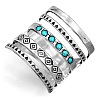 Alloy with Synthetic Turquoise Finger Rings FS-WG0500F-02-5
