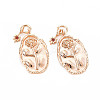 Mother's Day Brass Hyacinth Rhinestone Pendants LS-X-KK-S364-213-1