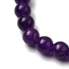 Dyed Synthetic Quartz Imitation Amethyst Beaded Stretch Bracelets PW-WG7FE75-02-1-2