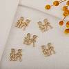 5Pcs Brass Micro Pave Clear Cubic Zirconia Pendants ZIRC-SZ0002-50-4