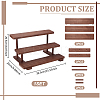 3-Tier Wood Jewelry Display Card Display Riser Stands ODIS-WH0086-104B-3