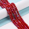 Electroplate Opaque Solid Color Glass Beads Strands X1-EGLA-A034-P8mm-L04-4