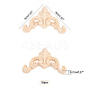 24Pcs Rubber Wood Carved Onlay Applique WOOD-FH0001-86-2