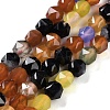 Natural Multi-Color Agate Beads Strands G-NH0021-A18-01-1
