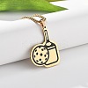 201 Stainless Steel Pickleball Paddle Pendant Box Chain Necklaces for Women Men NJEW-H050-02G-3