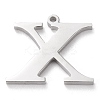 Tarnish Resistant 304 Stainless Steel Letter Pendant Rhinestone Settings STAS-J028-01X-2