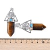 Natural Tiger Eye Faceted Pointed Bullet Big Pendants G-H076-02P-09-3