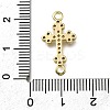 Brass Clear Cubic Zirconia Cross Connector Charms ZIRC-I070-037G-3