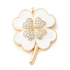 Brass Micro Pave Cubic Zirconia Pendants KK-U053-25G-01-1