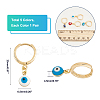 5 Pairs 5 Colors Enamel Evil Eye Dangle Hoop Earrings EJEW-AR0001-04-2
