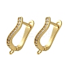 Rack Plating Brass Micro Pave Cubic Zirconia Hoop Earring Findings EJEW-H143-09G-1