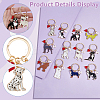 12Pcs 12 Styles Alloy Enamel Pet Dog Keychains KEYC-JOY00007-3