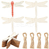 Wood Insect Pendant Decorations HJEW-WH20016-02B-1