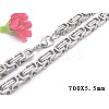Non-Tarnish 201 Stainless Steel Byzantine Chain Necklaces LS-NJEW-V0306-06-1