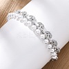 Cherry Brass Micro Pave Clear Cubic Zirconia Link Bracelets for Women BJEW-G740-02P-3