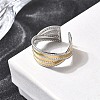Adjustable 304 Stainless Steel Cuff Rings for Women RJEW-B150-01GP-08-1