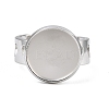 Hollow Heart 304 Stainless Steel Cuff Ring Components SA-CBA82C8-02D-P-2