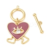 Brass Micro Pave Clear Cubic Zirconia Toggle Clasps KK-K391-25G-2