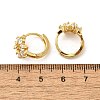 Flower Brass Hoop Earrings EJEW-S256-01A-G-5