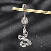Alloy Rhinestone Snake Curved Barbell Belly Rings AJEW-R007-03P-01-1