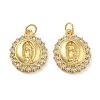 Brass Micro Pave Cubic Zirconia Pendants KK-C092-19A-G-1