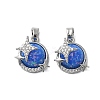 Brass Micro Pave Cubic Zirconia with Resin Pendants KK-Z103-06P-02-1