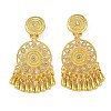 Bohemia Zinc Alloy Rhinestone Clip-on Earrings LS-EJEW-C089-02D-G-1