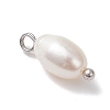 Natural Cultured Freshwater Pearl Rice Charms PALLOY-JF04643-02-4