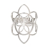 Non-Tarnish Hollow Flower 304 Stainless Steel Adjustable Rings for Women RJEW-N048-06P-2
