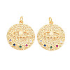 Rack Plating Brass Micro Pave Colorful Cubic Zirconia Pendants KK-N233-189B-01-2