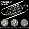 Brass ABS Plastic Pearl Beaded Elastic Headband OHAR-WH20008-02G-5
