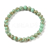 Synthetic Turquoise(Dyed) Round Beaded Stretch Bracelets G-U005-01A-07-1