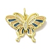 Brass Enamel Micro Pave Cubic Zirconia Pendants KK-Z042-11G-01-1