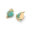 Brass Micro Pave Clear Cubic Zirconia Planet Connector Charms KK-B129-28G-02-2